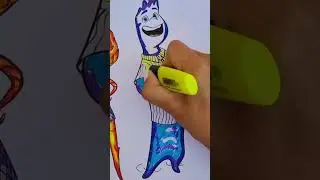 Creative Coloring Adventure: Elemental Wade Character!  #coloring #wade #ember #viral