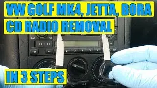 TUTORIAL: How to remove CD Radio VW Golf Mk4, Bora, Jetta in 3 simple steps!