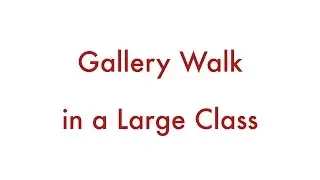 Gallery Walk In a Large Class