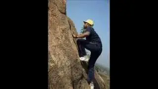 Dangerous rock climbing