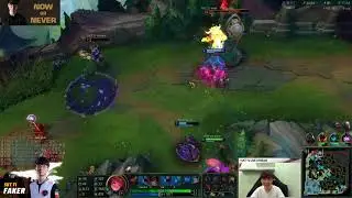 Faker having a laugh with his teammates