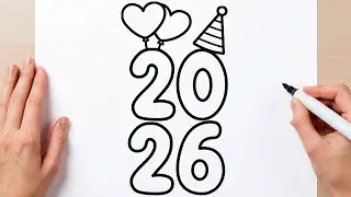 КАК НАРИСОВАТЬ 2026 ГОД | С НОВЫМ ГОДОМ!