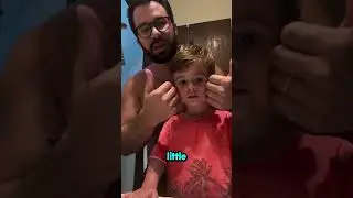 this dad shaved his son's beard with a spoon