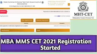 MBA/ MMS CET 2021Registration And Form Filling Started 🥳