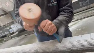 Frijnen van Blauwe steen - bewerking natuursteen