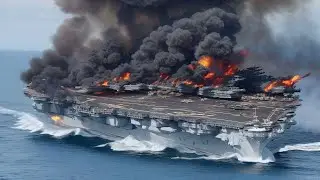 5 minutes ago! A mysterious US fighter jet sank a Russian military aircraft carrier.
