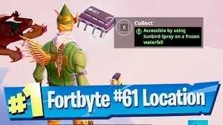 Fortnite Fortbyte #61 Location - Accessible by using Sunbird Spray on a Frozen Waterfall