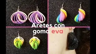 3 Pares de Aretes/Pendientes/Aros de GOMA EVA para vender/3 IDEAS de aretes con goma eva