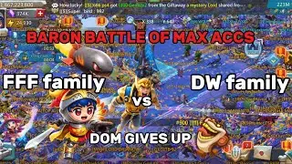 Lords Mobile - FFF VS DW Baron EMP Accounts Battle. DOM Gives Up