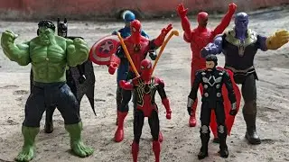 SUPER HERO AVENGERS TOYS STORY. SPIDERMAN, HULK, THANOS, CAPTAIN AMERICA, IRON MAN, BATMAN