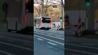 Maschine station: Driving school bus from Cologne 4k live