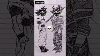 Son Goku & Sun Wukong☠️ Speed Drawing StickMan 😳#shorts #anime #drawing #goku #wukong