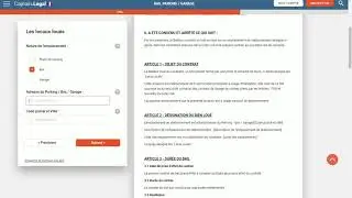 Mod&egrave;le de bail pour Garage, Parking et Box