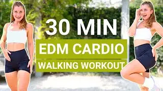 30 MIN 3800 STEPS WORKOUT | EDM walking dance cardio, full body fat burn, no jumps, non-stop