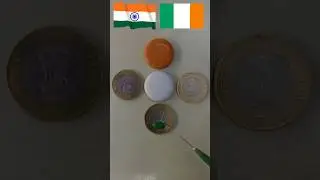 water drops flag painting on coins #art #shorts #youtubeshorts