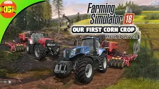 Farming Simulator 16 Multiplayer gameplay #8- Planting Corn First time!
