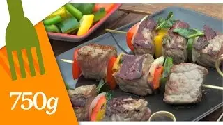 Recette de Brochettes de boeuf aux légumes  - 750g