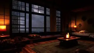 Rain On Window | Enjoy the Rainy Night with Snug Bedroom | Free Your Anxiety & Fall Asleep Fast