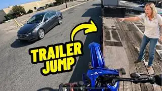 Водитель грузовика сошёл с ума, когда попытался совершить этот прыжок 😳