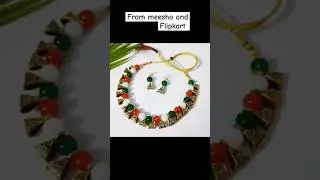 republicday special jewellery set from meesho🧡🤍💚#trending #viralshort#earrings#shorts  #shortsfeed