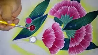 Pintando clavel rojo.