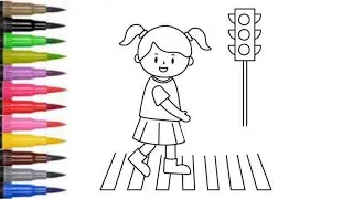 How to Draw a Girl Traffic Light🚦 Easy Step by Step