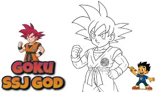 How to Draw Goku SSJ GOD | DRAGON BALL SUPER #gokussjgod #gokudrawing #dragonballsuper 