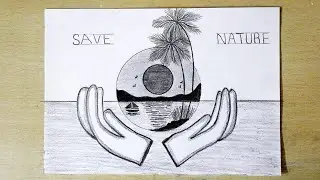 Save Earth Drawing/Pencil Sketch/World Environment Day Drawing/Pollution Free Earth