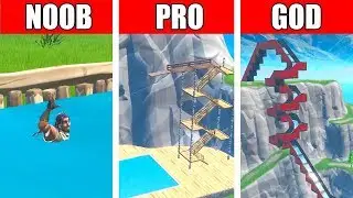 Fortnite NOOB vs PRO vs GOD: SWIMMING POOL CHALLENGE in Fortnite