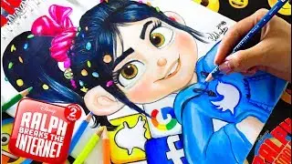 DIBUJANDO A VENELLOPE RALPH ROMPE INTERNET(DISNEY PIXAR) WIFI RALPH VANE V ART DRAW