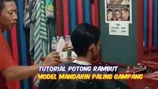 Model mandarin ✂️ tutorial paling gampang #barber #haircut #mandarin #hasanpnks