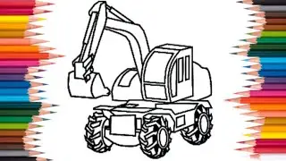 Excavator | Excavator   colouring 🌈 ✨ step 🪜 by step 🪜 | Colouring 🌈✨ craft.
