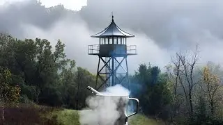 Rainy Forest Watchtower ASMR | Gentle Rain & Boiling Water Sounds | 1 Hour Relaxing Ambience
