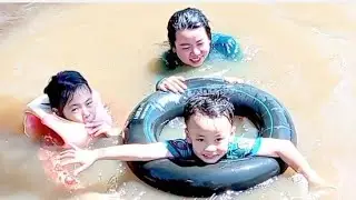 Nị Và Chuột Đi Xem C.ắ.t Lúa Tắm Ruộng Tắm Sông Quậy Đục Nước Luôn #emlymientayvlog
