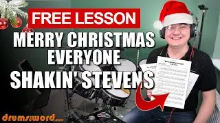 ★ С Рождеством всех! (Shakin' Stevens) ★ Бесплатный урок игры на барабанах | Как играть эту песню