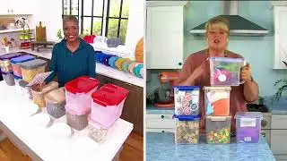 LocknLock Set of (2) 21-Cup Flip Top Containers with Handles on QVC