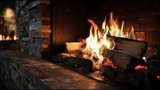Crackling Fireplace Ambience Cozy Cabin Hearth | Warm Winter Night