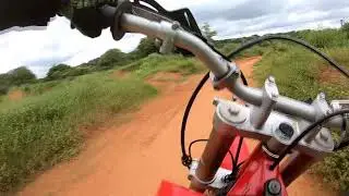 Riding a dirt bike in bangalore at MotoFarm