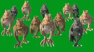 Tyrannosaurus T Rex Running HD Green Screen Blue Screen Black Screen Video