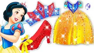 👗 Play Doh Sparkle Snow White Disney Princess Dress Shoes 👠 High Heels Crown Play Doh Toys Kids