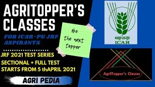 AGRI TOPPERS | ICAR JRF 2021 ONLINE TEST SERIES | ENGLISH | AGRI PEDIA