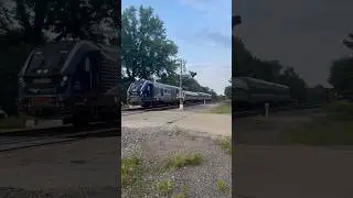 The Illinois zephyr ￼ cruises past on its way to Quincy! #railfanning #train