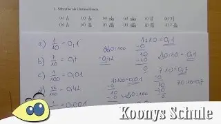 Schreibe als Dezimalbruch, Brüche mit 10, 100, 1000 im Nenner vorgerechnet | 1/7 Blatt 1010