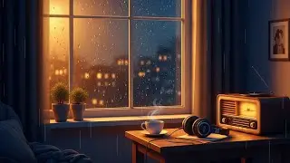 Slow Night Garden Jazz & Soul R&B Instrumental with Rain Ambience for Relaxation, Work, Sleep