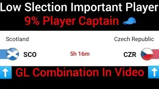 SCO vs CZR Dream11 Team | Scotland vs Czech Republic Dream11 | Euro 2020 Dream11 |