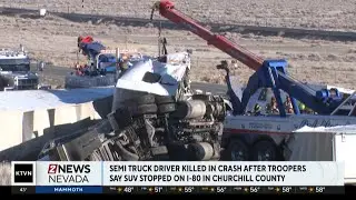 Deadly semi-truck crash on I-80 in Churchill County