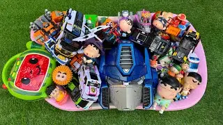 Box full Transformers Toys Vehicle OPTIMUS PRIME Assemble Metal Cardbot, Tobot, Shin Chan Experiment