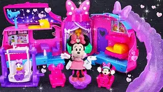 Satisfying ASMR Unboxing Disney Minnie Mouse Camper Van Pink Car Playset | Toy Review