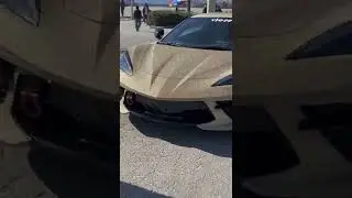 Corvette C8 wrapped in VicrezVinyl 24k gold : #vzv10240  | #vicrezvinyl #vicrez