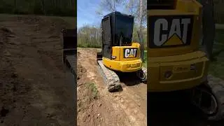Cutting in a swale with the CAT 305.5 Mini Excavator. Come with me to see what I get into. ⚒️